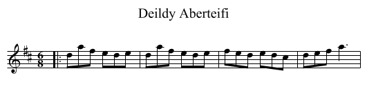 Deildy Aberteifi - staff notation