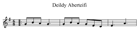 Deildy Aberteifi - staff notation