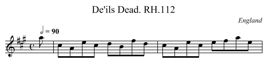 De'ils Dead. RH.112 - staff notation