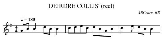 DEIRDRE COLLIS' (reel) - staff notation