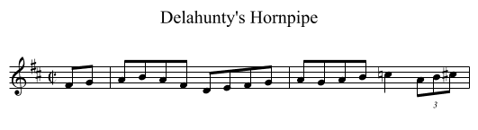 Delahunty's Hornpipe - staff notation