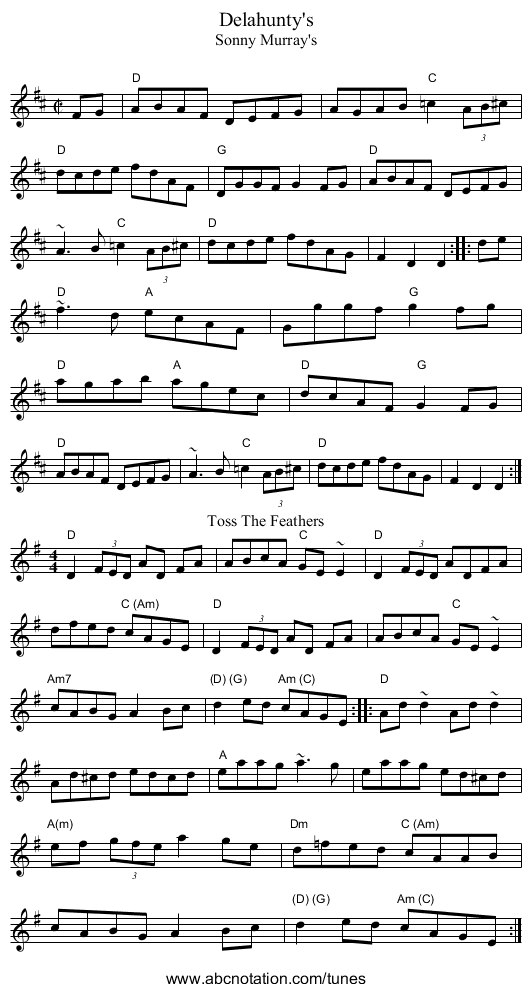 Delahunty's - staff notation