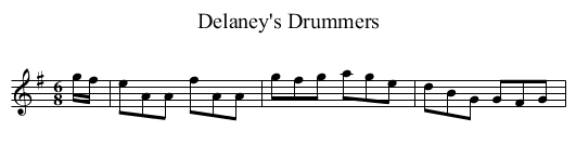 Delaney's Drummers - staff notation