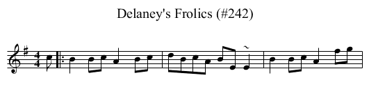 Delaney's Frolics (#242) - staff notation