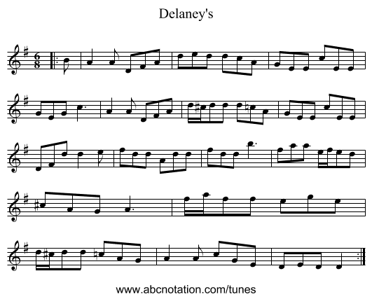 Delaney's - staff notation