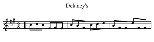 Delaney's - staff notation