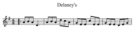 Delaney's - staff notation