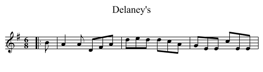 Delaney's - staff notation