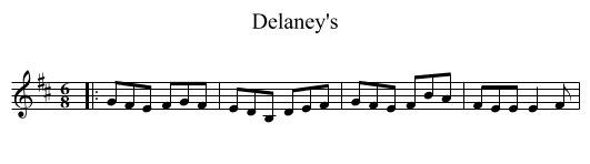 Delaney's - staff notation