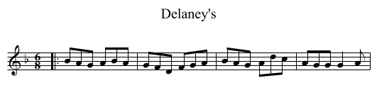 Delaney's - staff notation