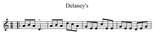 Delaney's - staff notation