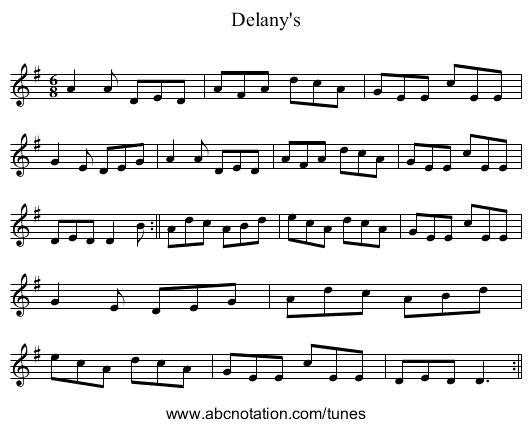Delany's - staff notation