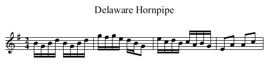 Delaware Hornpipe - staff notation