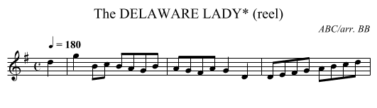 DELAWARE LADY* (reel), The - staff notation