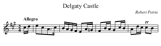 Delgaty Castle - staff notation