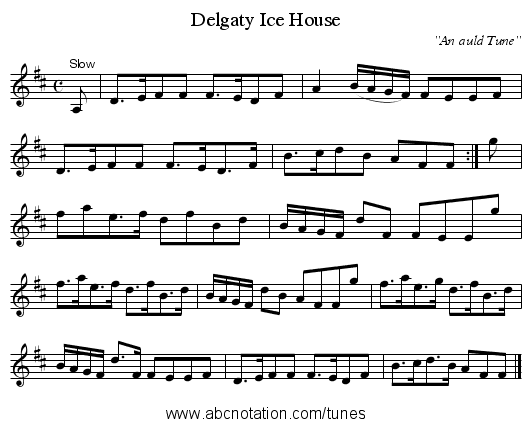 Delgaty Ice House - staff notation