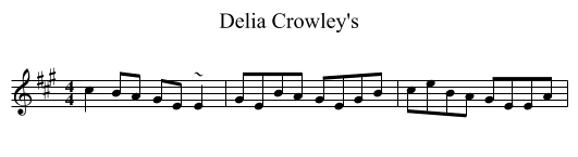 Delia Crowley's - staff notation