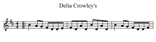 Delia Crowley's - staff notation