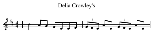 Delia Crowley's - staff notation