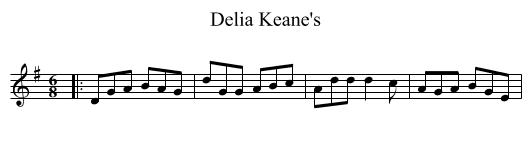 Delia Keane's - staff notation