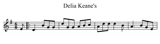Delia Keane's - staff notation