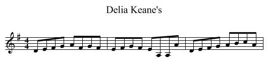 Delia Keane's - staff notation
