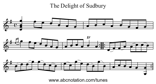 Delight of Sudbury, The - staff notation