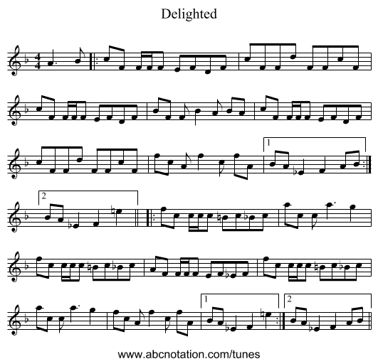 Delighted - staff notation