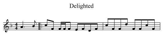 Delighted - staff notation