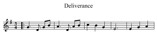 Deliverance - staff notation