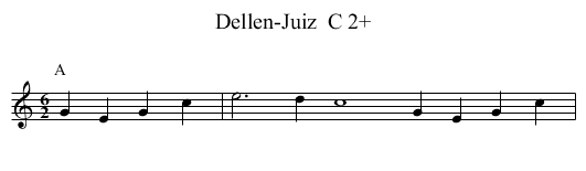 Dellen-Juiz  C 2+ - staff notation