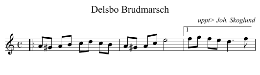 Delsbo Brudmarsch - staff notation