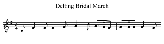 Delting Bridal March - staff notation