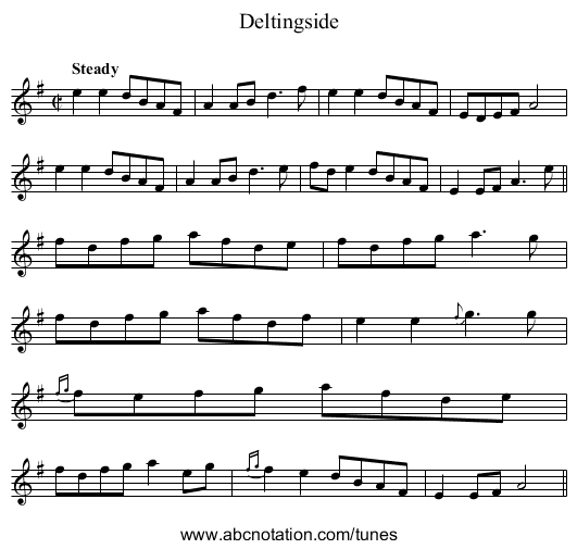 Deltingside - staff notation