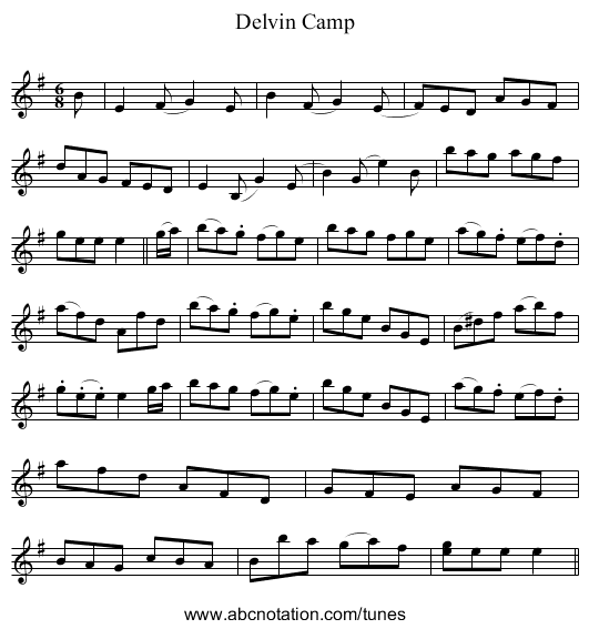 Delvin Camp - staff notation
