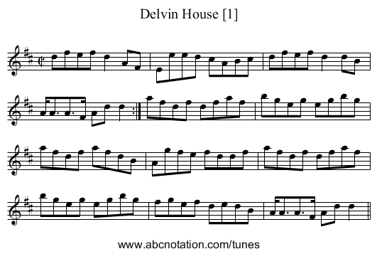 Delvin House [1] - staff notation