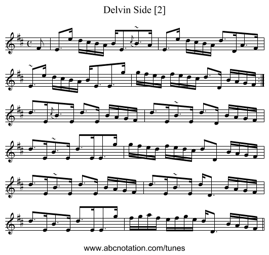 Delvin Side [2] - staff notation
