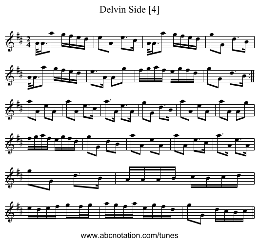 Delvin Side [4] - staff notation