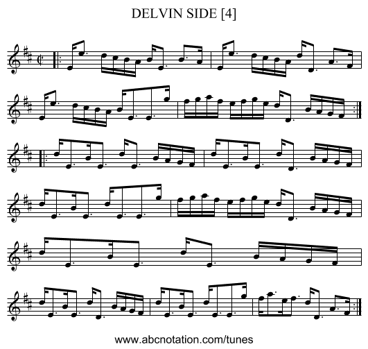 DELVIN SIDE [4] - staff notation