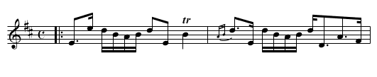 DELVIN SIDE.   A Strathspey - staff notation