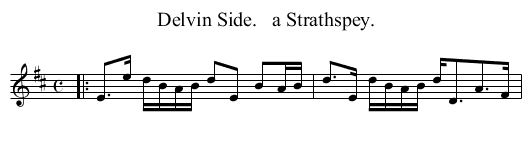 Delvin Side.   a Strathspey. - staff notation