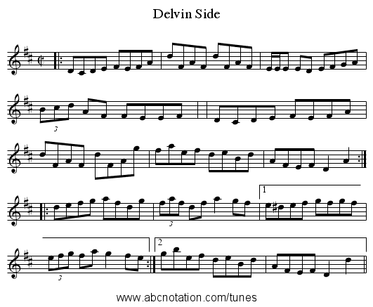 Delvin Side - staff notation
