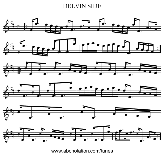 DELVIN SIDE - staff notation