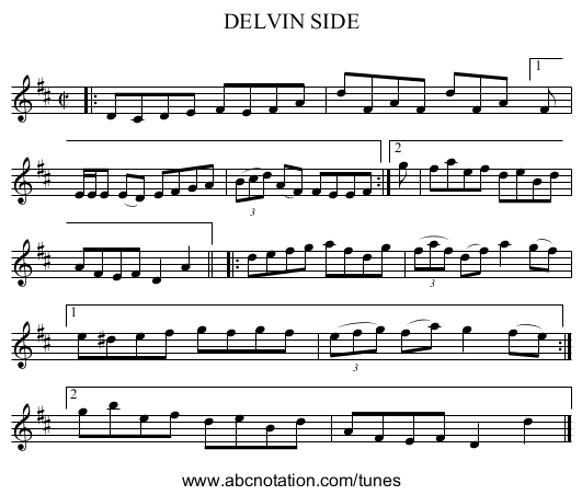 DELVIN SIDE - staff notation