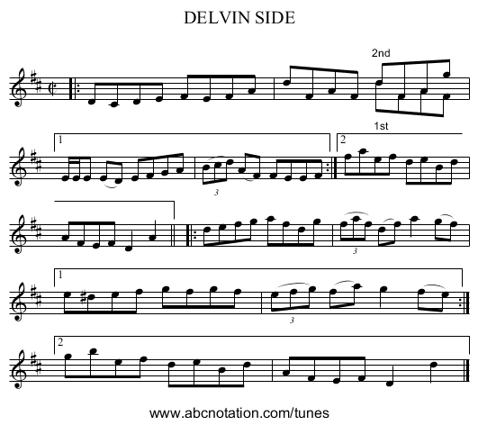DELVIN SIDE - staff notation