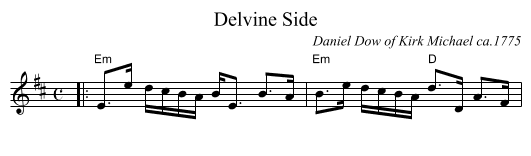 Delvine Side - staff notation