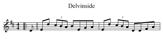 Delvinside - staff notation