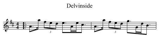 Delvinside - staff notation