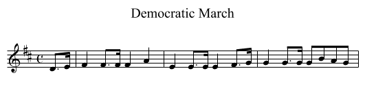 Democratic March - staff notation