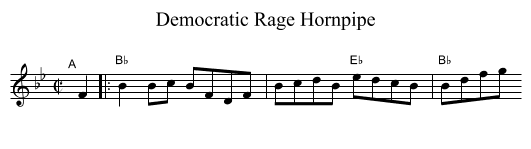 Democratic Rage Hornpipe - staff notation
